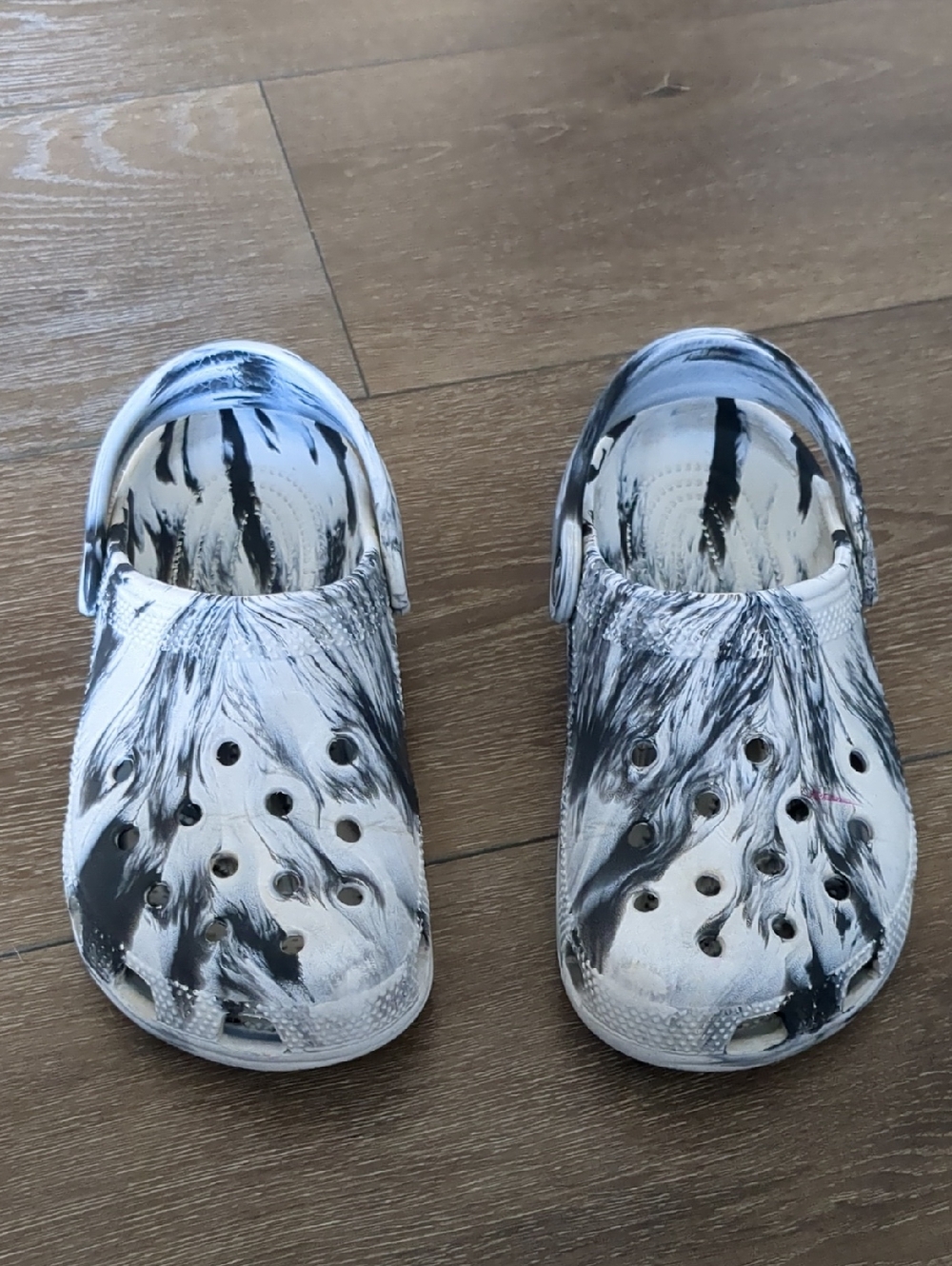 Crocs Kids J 3 Black And White Marbled